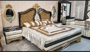 Bed Set - Bedroom Set - Double Bed - Wooden Bed - Bed with Side Table