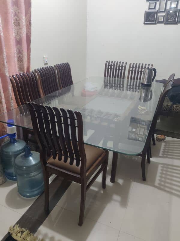 sheesham wood 8 persons dining table slightly used for sale 2