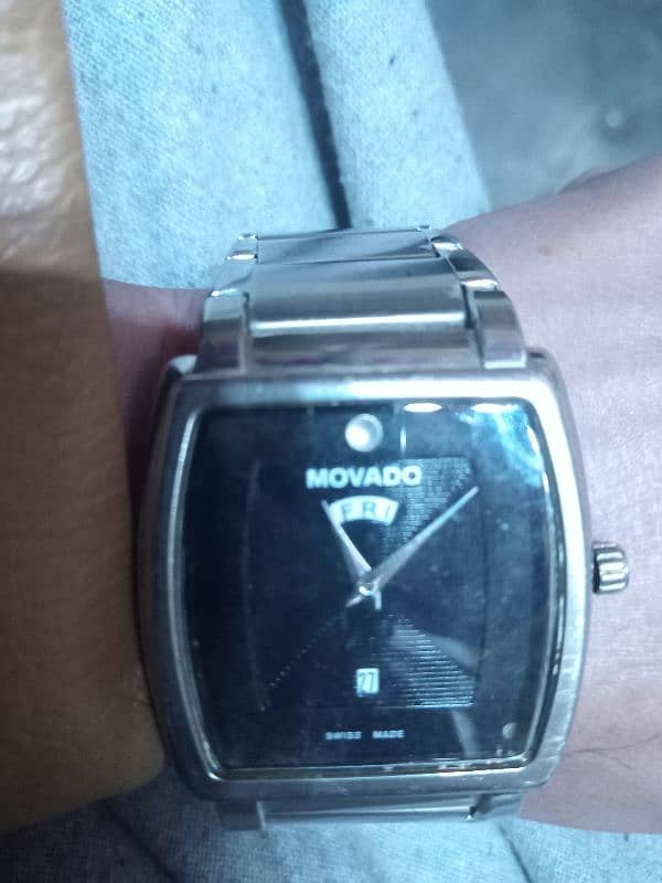 MOVADO swiss made black and steel body 3