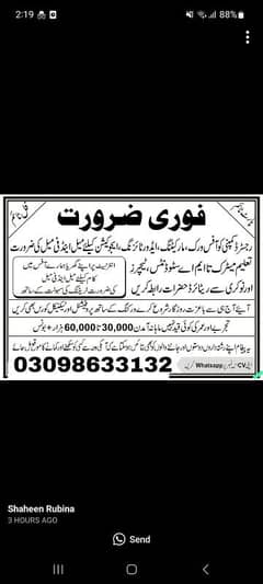 if u need job text on the number on Whatsapp