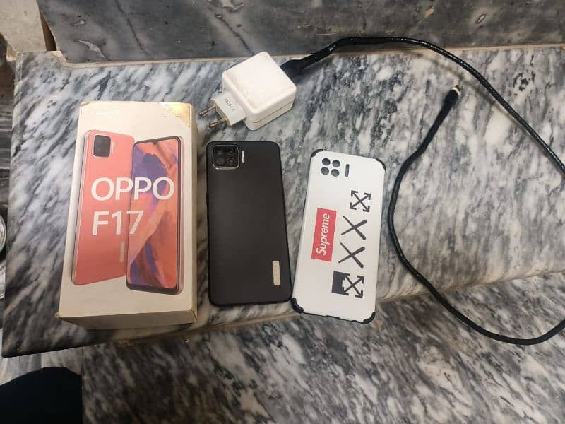 oppo f 17 with box charger original 10 by 9 total jenon 4