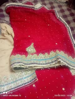 shara with heavy border dupatta