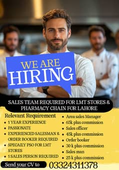 Saleman & Order Booker Required || Jobs Sales ( Manager )