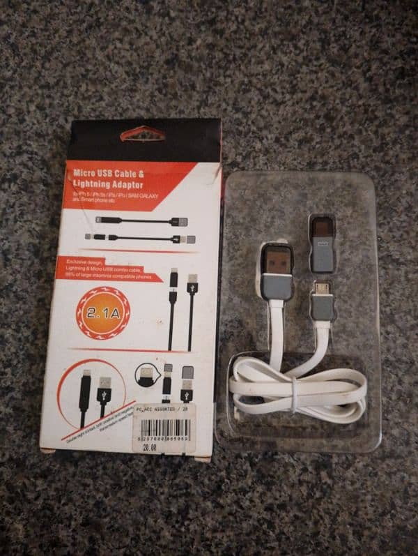 2 in 1 Data Transmit and changing Cable fast Adapter Android+ iPhone 1