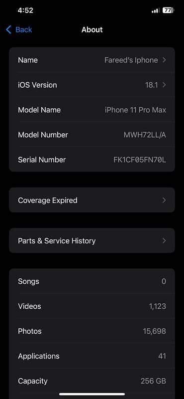 Iphone 11 pro max 256gb pta approved 0