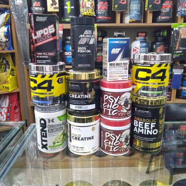 All pre workout ,creatines available 3