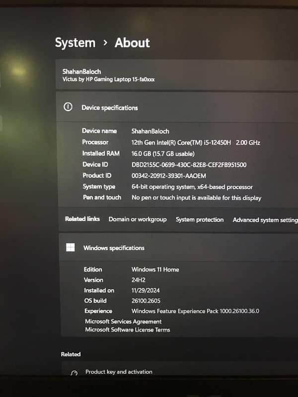 HP Victus 15.6 i5 12th Gen GTX 1650 4GB 3