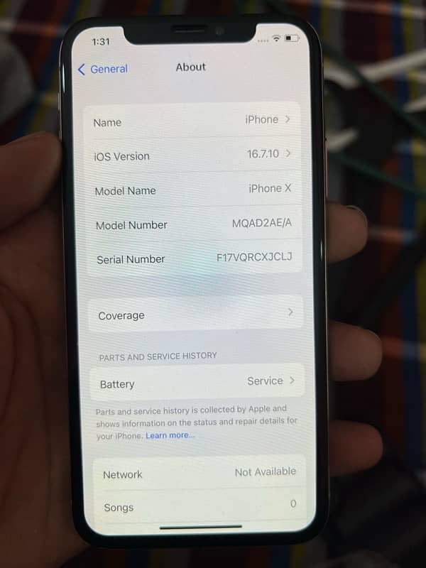 Iphone X PTA APPROVED 64GB 5