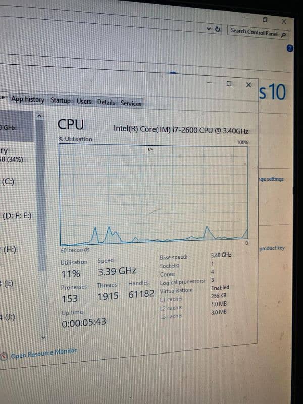 Intel core i7 -2600 CPU @3.40GHZ 3