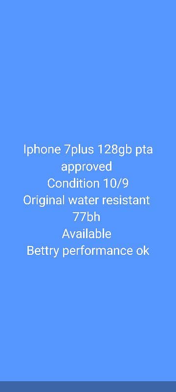 iphone 7plus pta approved 128gb 5