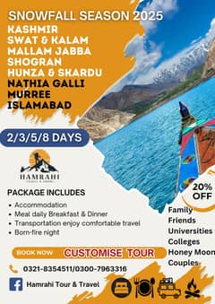 Travel and Tours / Sawat/ Neelum valley/ hunza/kashmir/naran/Sakardu