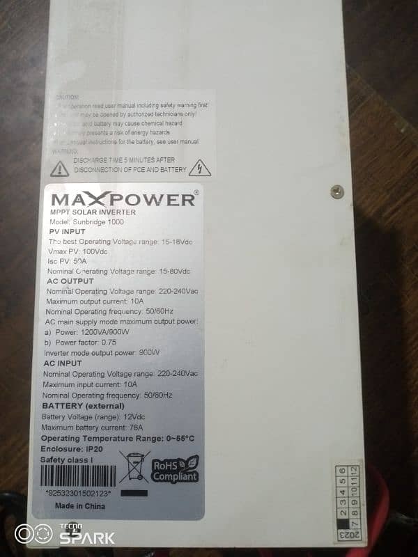 Max power solar inverter condition 10 by 10 4