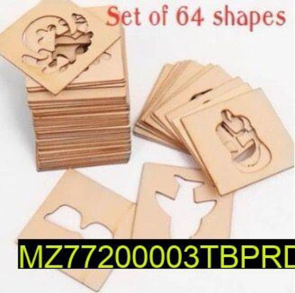 Wooden stencils, Pack of 64 2