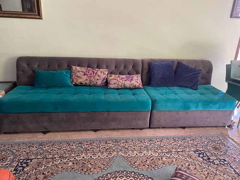 8 seater Sofas with two stool set and table 1