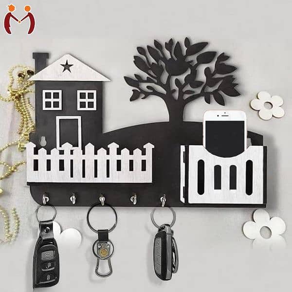 Tree wooden key holder 4