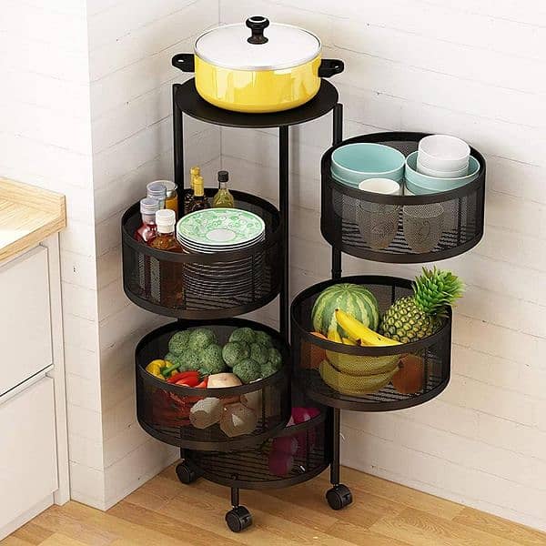 Stylish Black iron kitchen rack 1