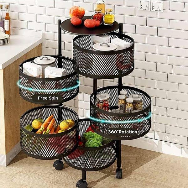 Stylish Black iron kitchen rack 5