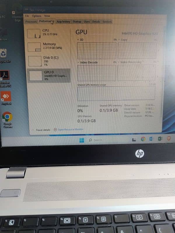 HP ProBook 450 G4 CI5 7th Gen 8GB Ram 256GB SSD 15.6 8