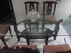 dining table with six chairs (70 by 45inches)