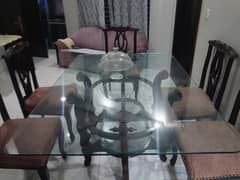 dining table with six chairs (70 by 45inches)