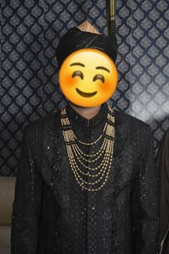 Barat Black sherwani stylish just 2 hour used