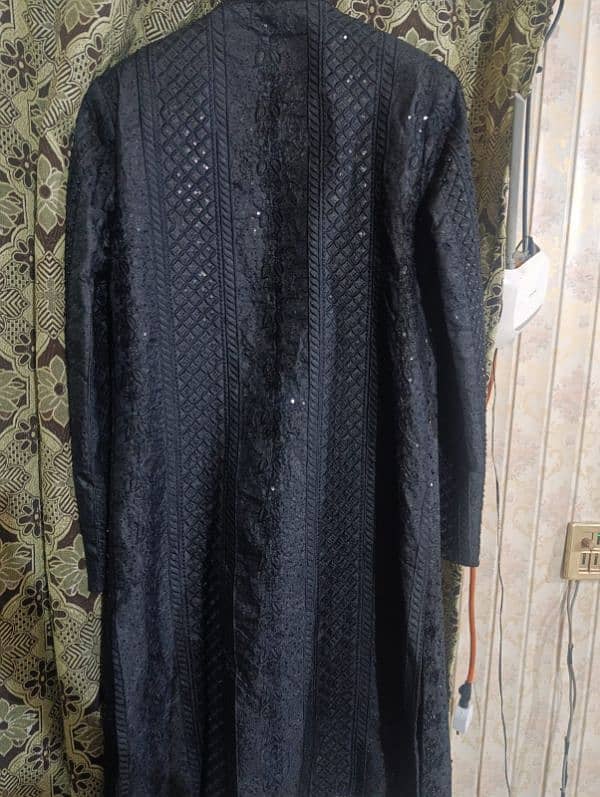 Barat Black sherwani stylish just 2 hour used 3