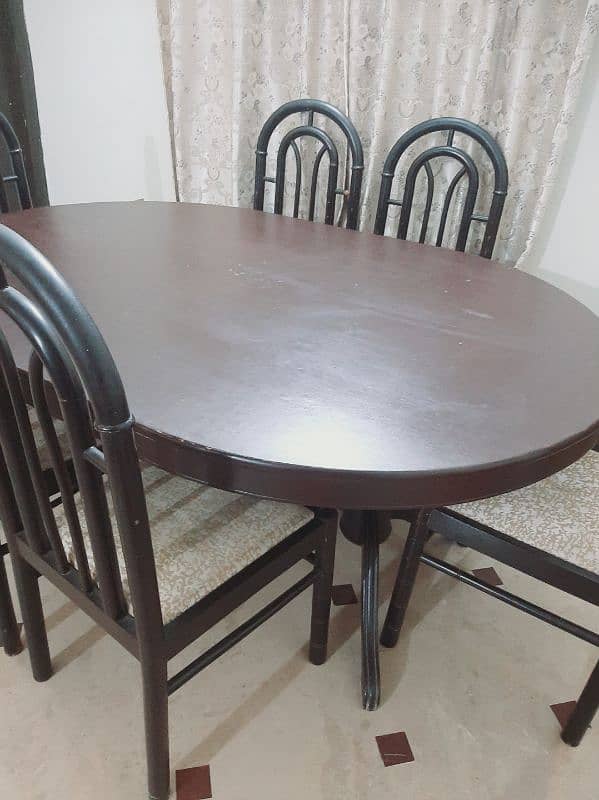 wooden Dining table with 6 chairs 2