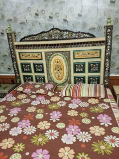 100% Wood bed dressing 2 side tables