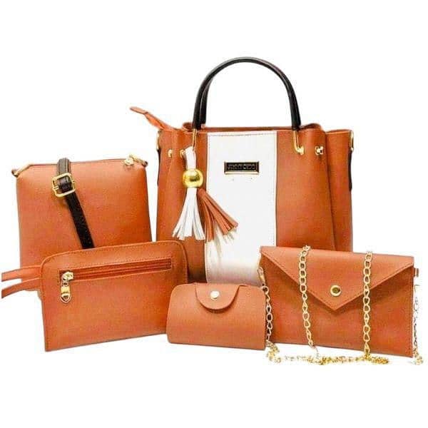 stylish women's pu leather handbag set 1