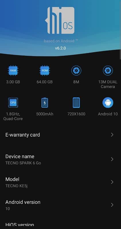 tecno spark go 6 GB 64 7