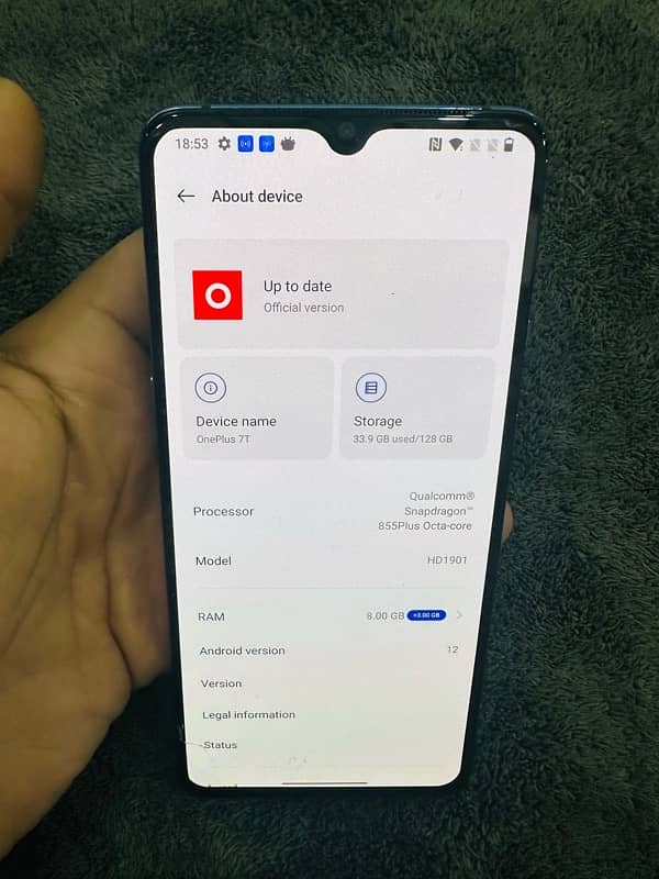 Oneplus 7t 8+5/128 Dual approved 6