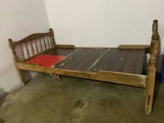 single bed wooden