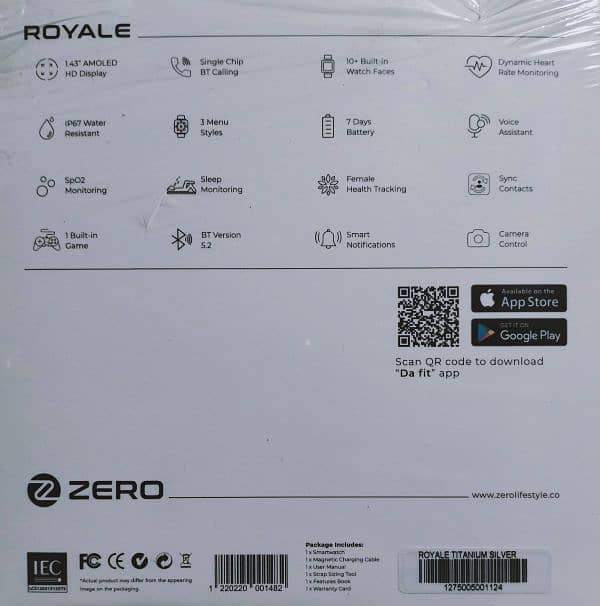 zero lifestyle Royale Smart watch 2