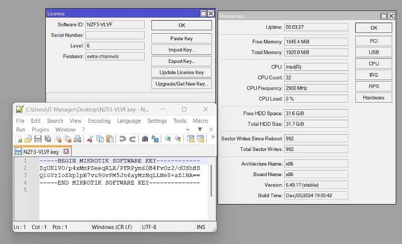 Mikrotik Level 6 PC installation 0