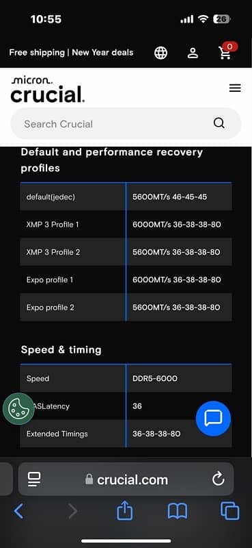 NEW 32gb DDR5 RAM Crucial 6000mhz 1