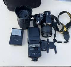 Nikon D5300 with kit lens and 55-200mm lens