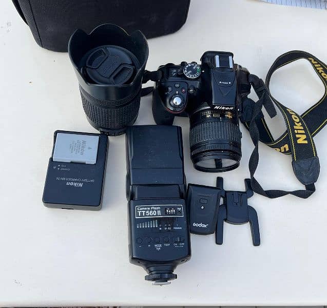 Nikon D5300 with kit lens and 55-200mm lens 0