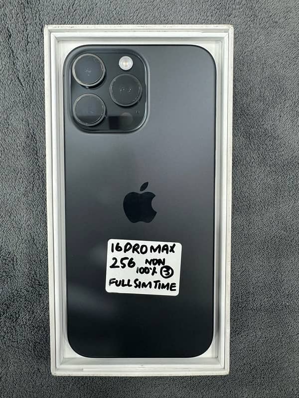 IPHONE 16 PRO MAX 256 GB NON PTA FULL SIM TIME 0