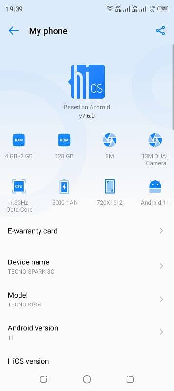 tecno spark 8c 6/128gb exchange possible 11