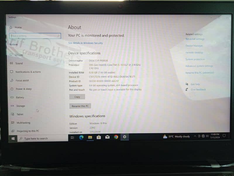 Lenovo Thinkpad cor i5 11th generation 4