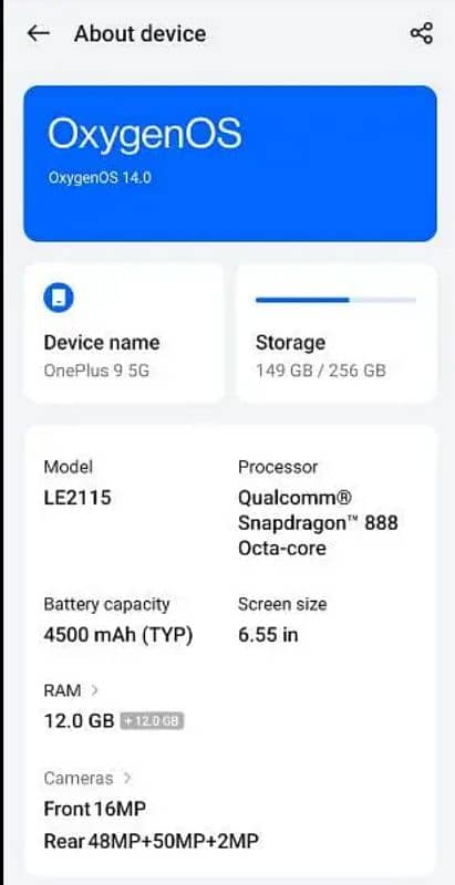 One Plus 9 5G 12GB 256GB Global 5