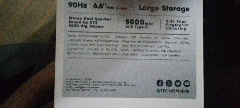 Tecno spark go 2024 new condition 3maha use 5