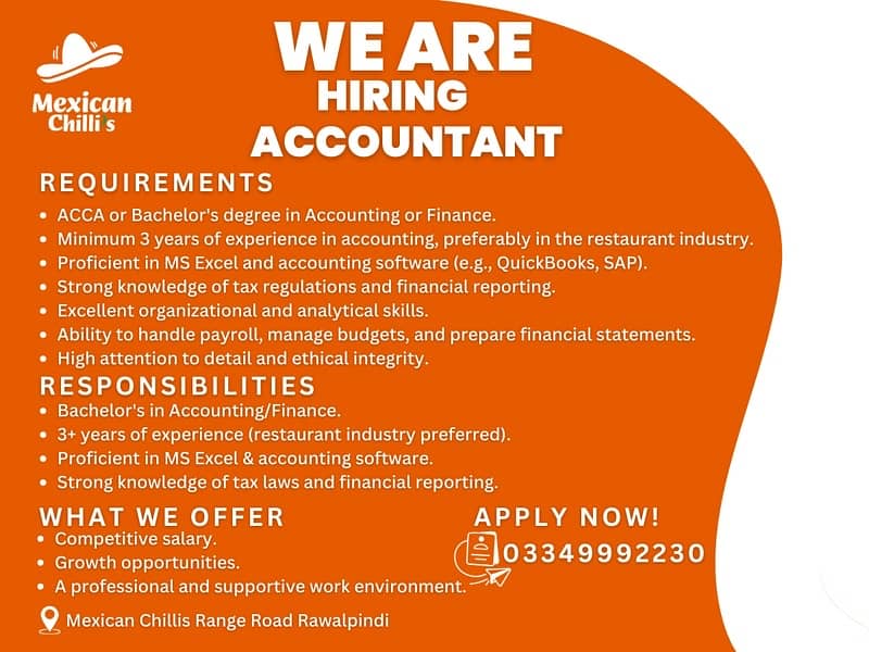 We are Hiring Accountant 0