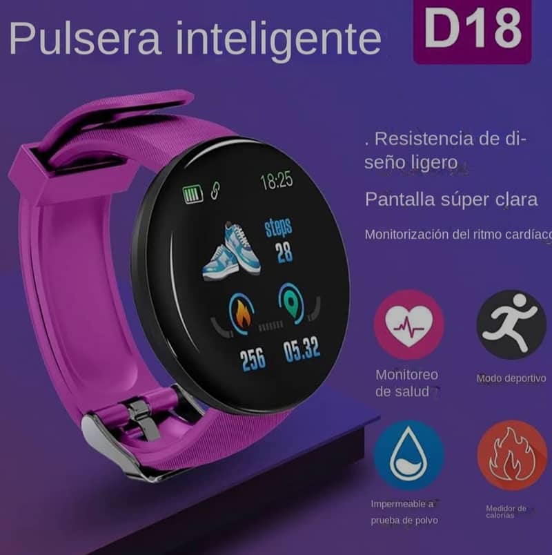 D18 Smart Bracelet Color round  Screen Heart Rate Blood Pressure Sleep 5