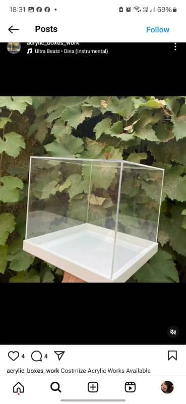 Acrylic boxes Costmize Sizes Available 4