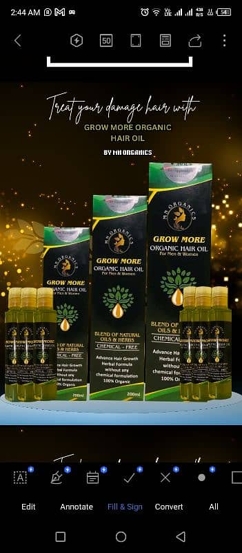 GROW MORE ORGANIC HAIR OIL 12