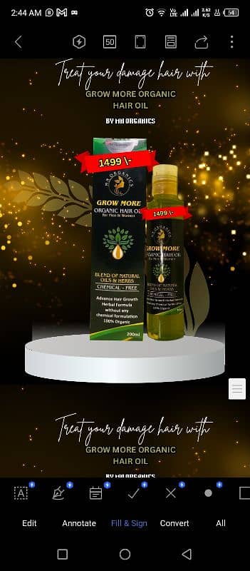 GROW MORE ORGANIC HAIR OIL 14