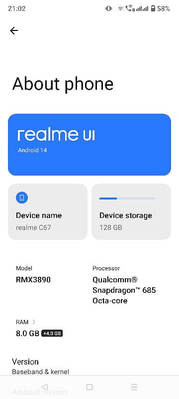 Realme c67 8+8 gb ram 128 gb rom 6