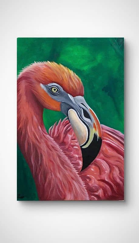 flamingo oil painting 1