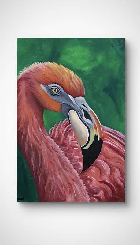 flamingo oil painting 2